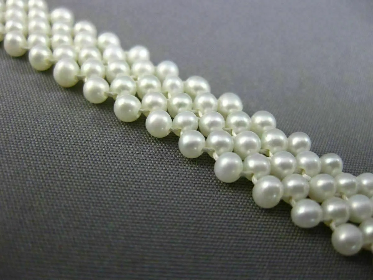ESTATE WIDE & LONG AAA SOUTH SEA PEARL 14K YELLOW GOLD MULTI ROW BRACELET #26195
