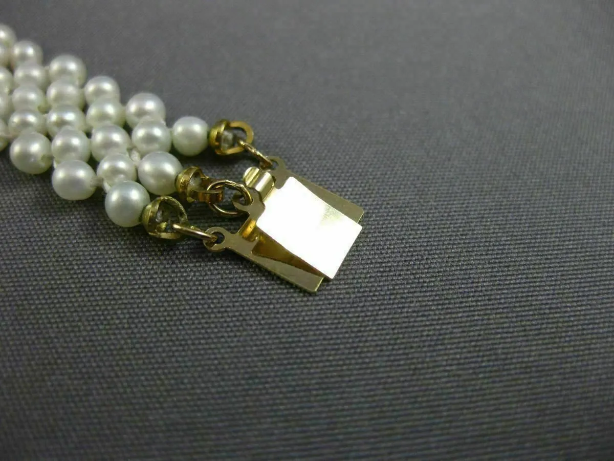 ESTATE WIDE & LONG AAA SOUTH SEA PEARL 14K YELLOW GOLD MULTI ROW BRACELET #26195