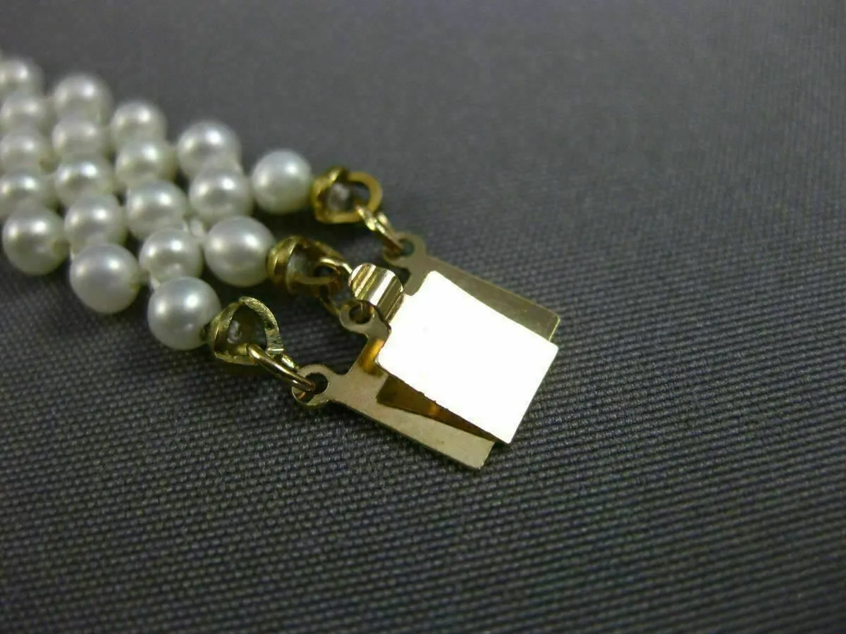 ESTATE WIDE & LONG AAA SOUTH SEA PEARL 14K YELLOW GOLD MULTI ROW BRACELET #26195