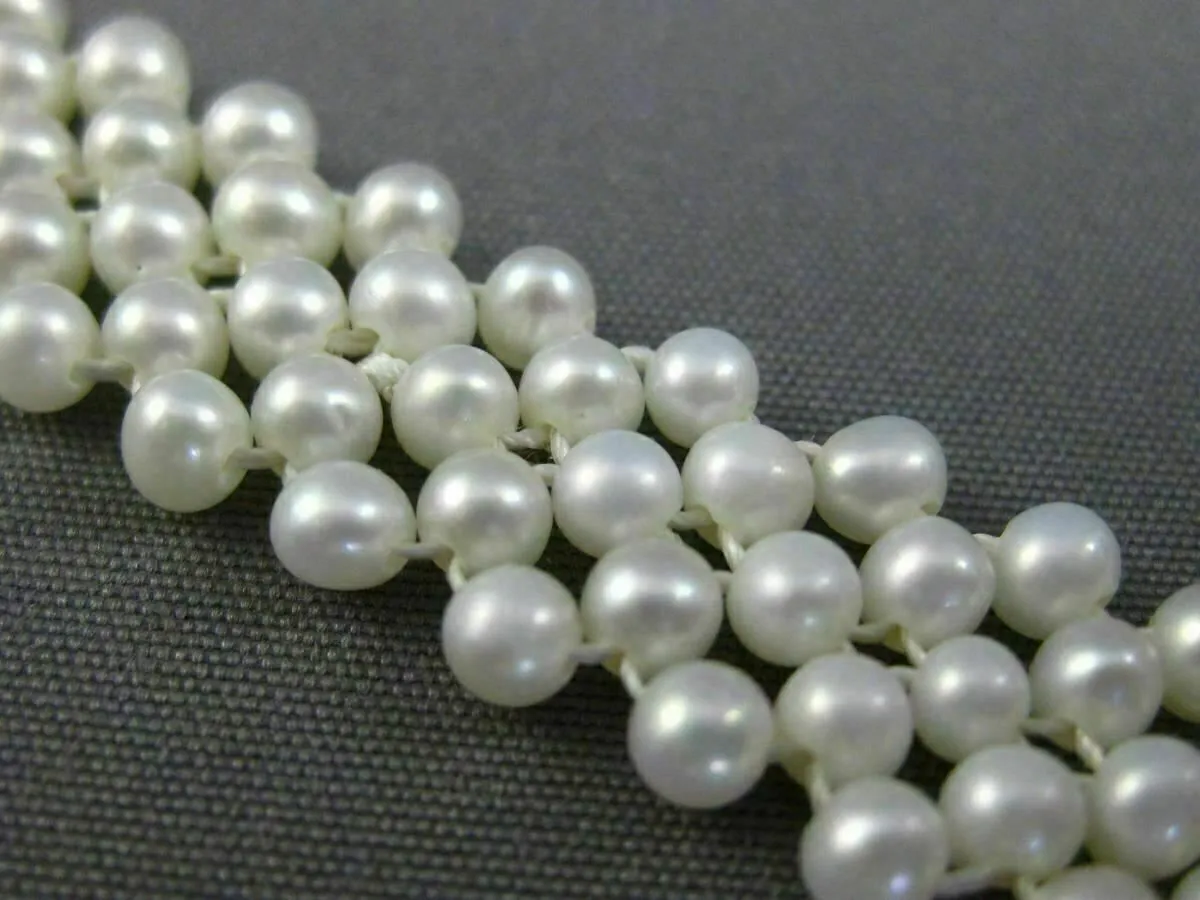 ESTATE WIDE & LONG AAA SOUTH SEA PEARL 14K YELLOW GOLD MULTI ROW BRACELET #26195