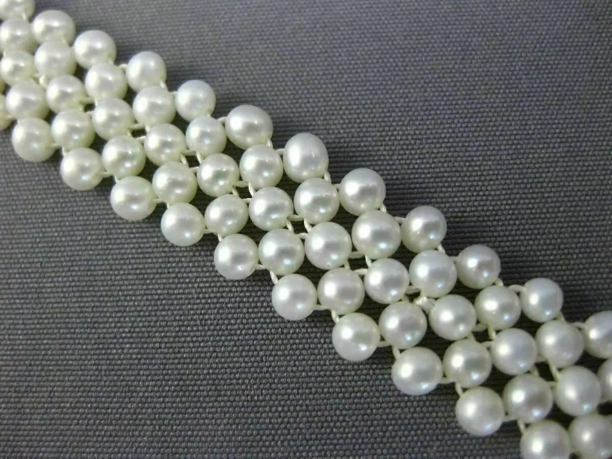 ESTATE WIDE & LONG AAA SOUTH SEA PEARL 14K YELLOW GOLD MULTI ROW BRACELET #26195