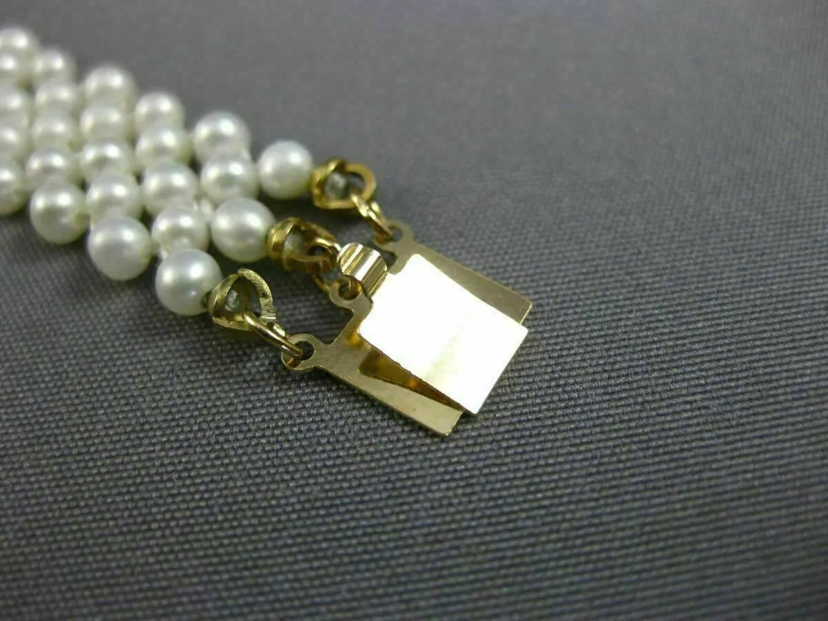 ESTATE WIDE & LONG AAA SOUTH SEA PEARL 14K YELLOW GOLD MULTI ROW BRACELET #26195