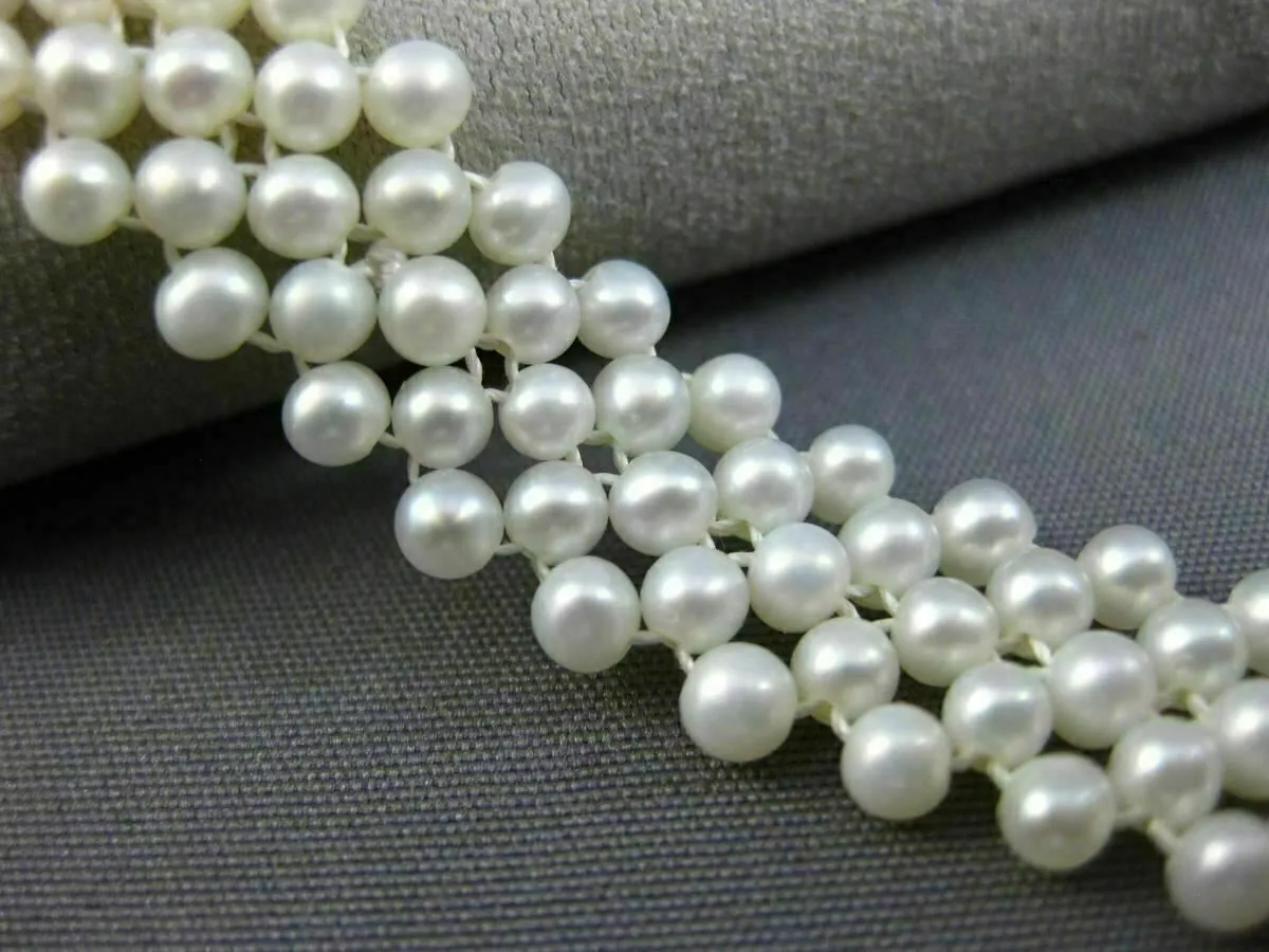 ESTATE WIDE & LONG AAA SOUTH SEA PEARL 14K YELLOW GOLD MULTI ROW BRACELET #26195