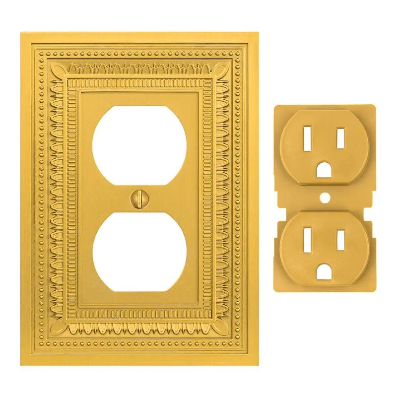 Filigree Border Satin Gold Cast - 1 Duplex Wallplate
