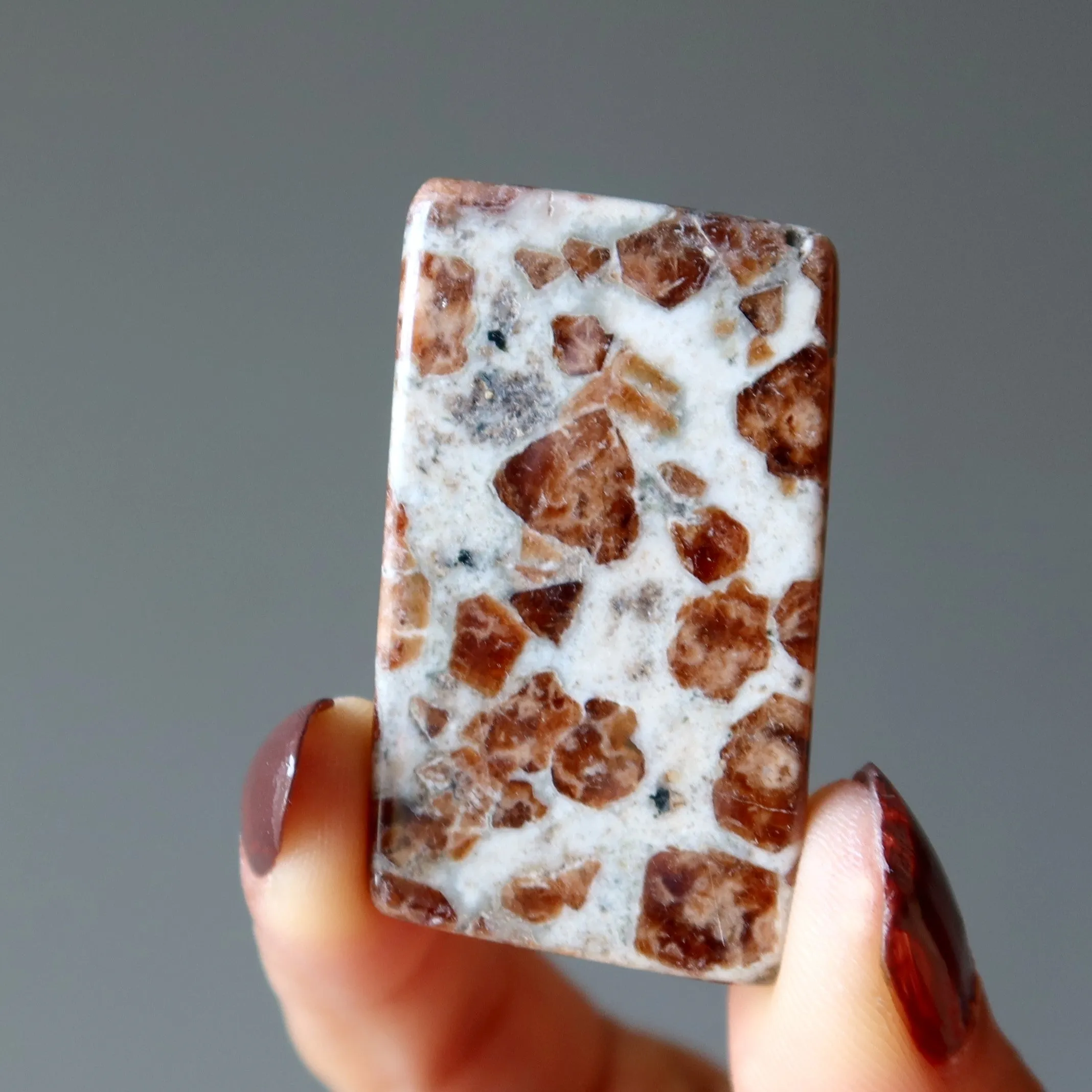Garnet Pocket Stone Cabochon Healthy Energy Champion Orange Gem