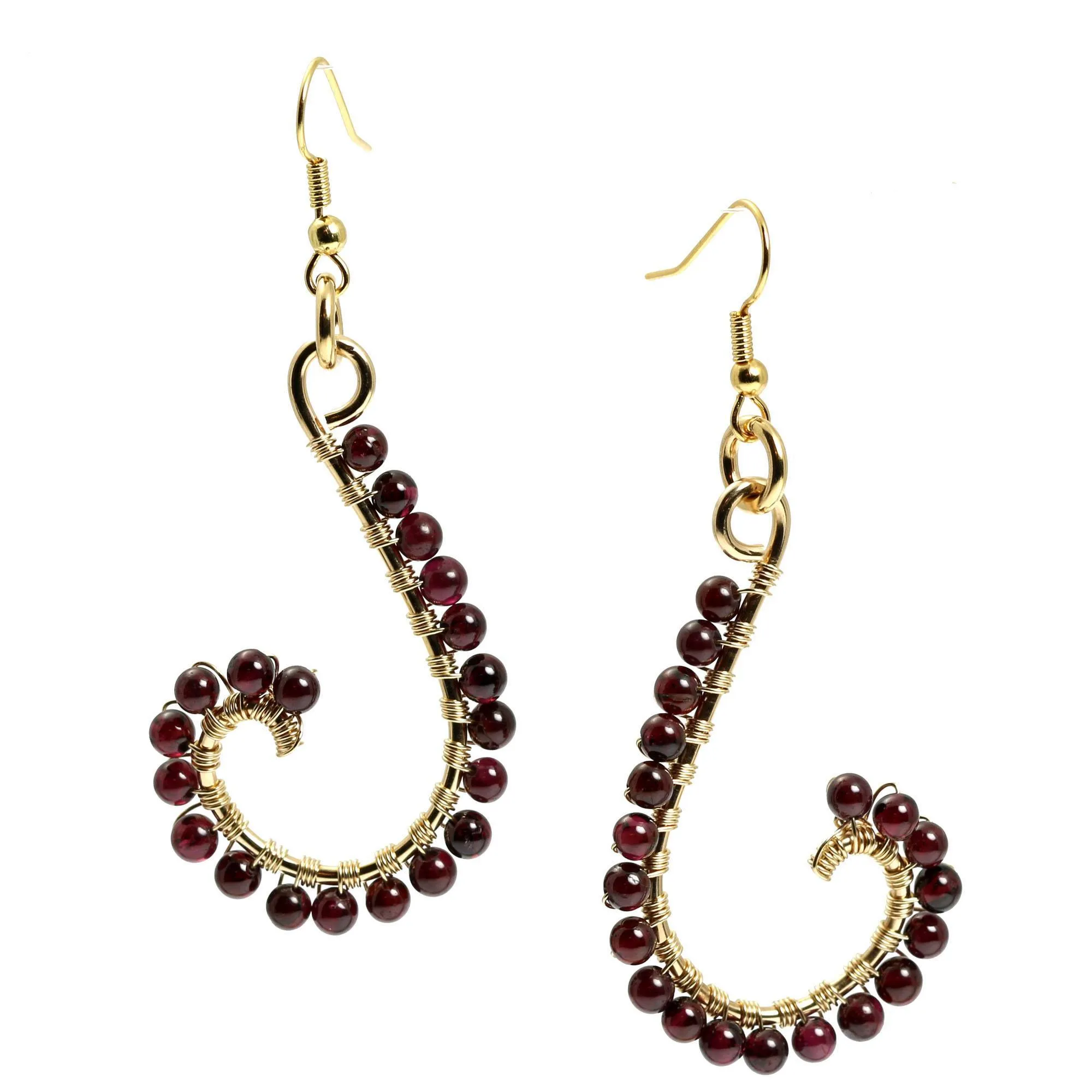 Garnet Wire Wrapped 14K Gold-filled Earrings