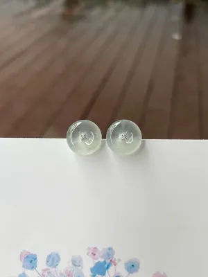 Glassy Jade Earrings - Safety Coin (NJE221)