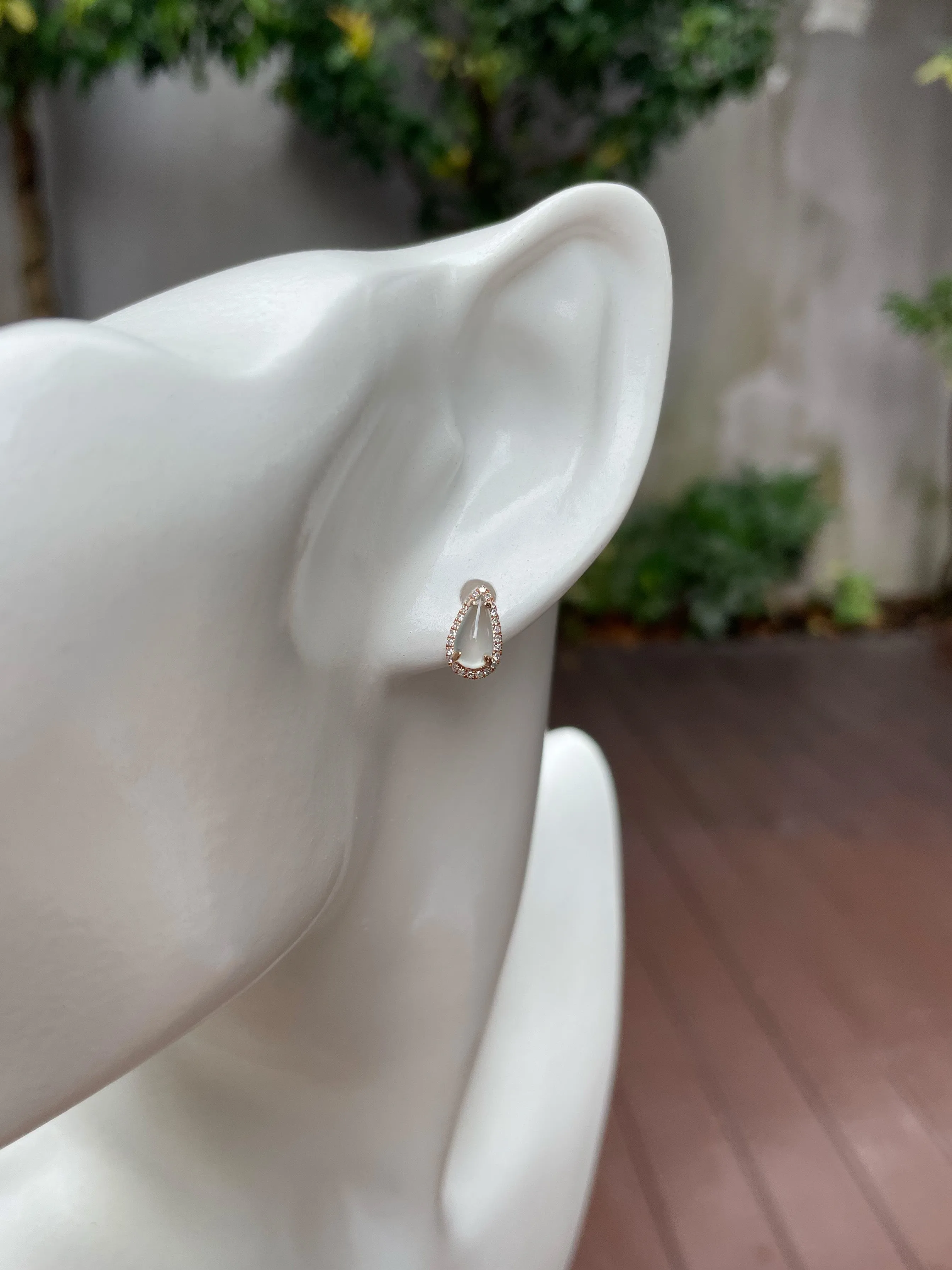 Glassy Jade Earrings - Teardrops (NJE131)