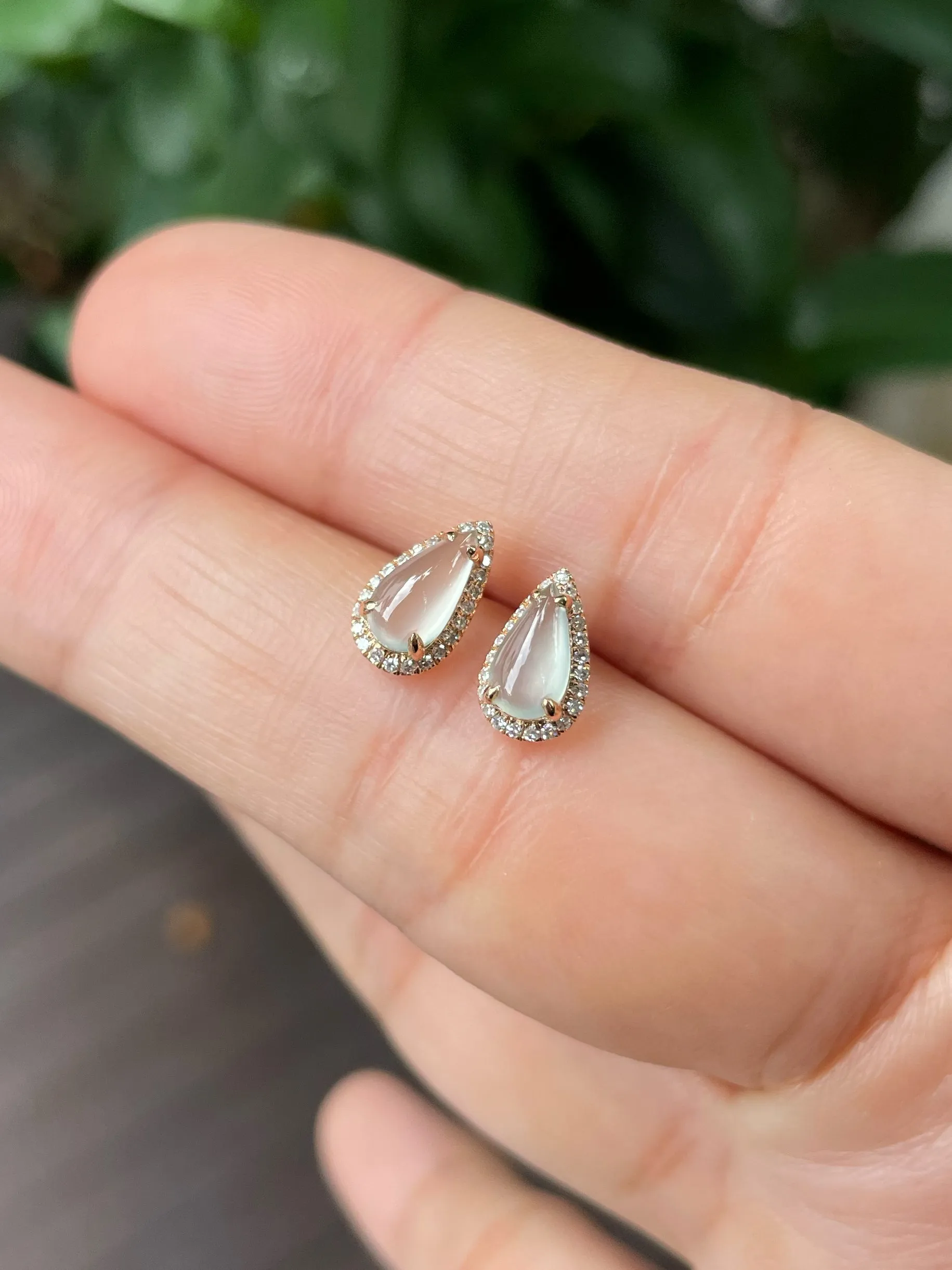 Glassy Jade Earrings - Teardrops (NJE131)