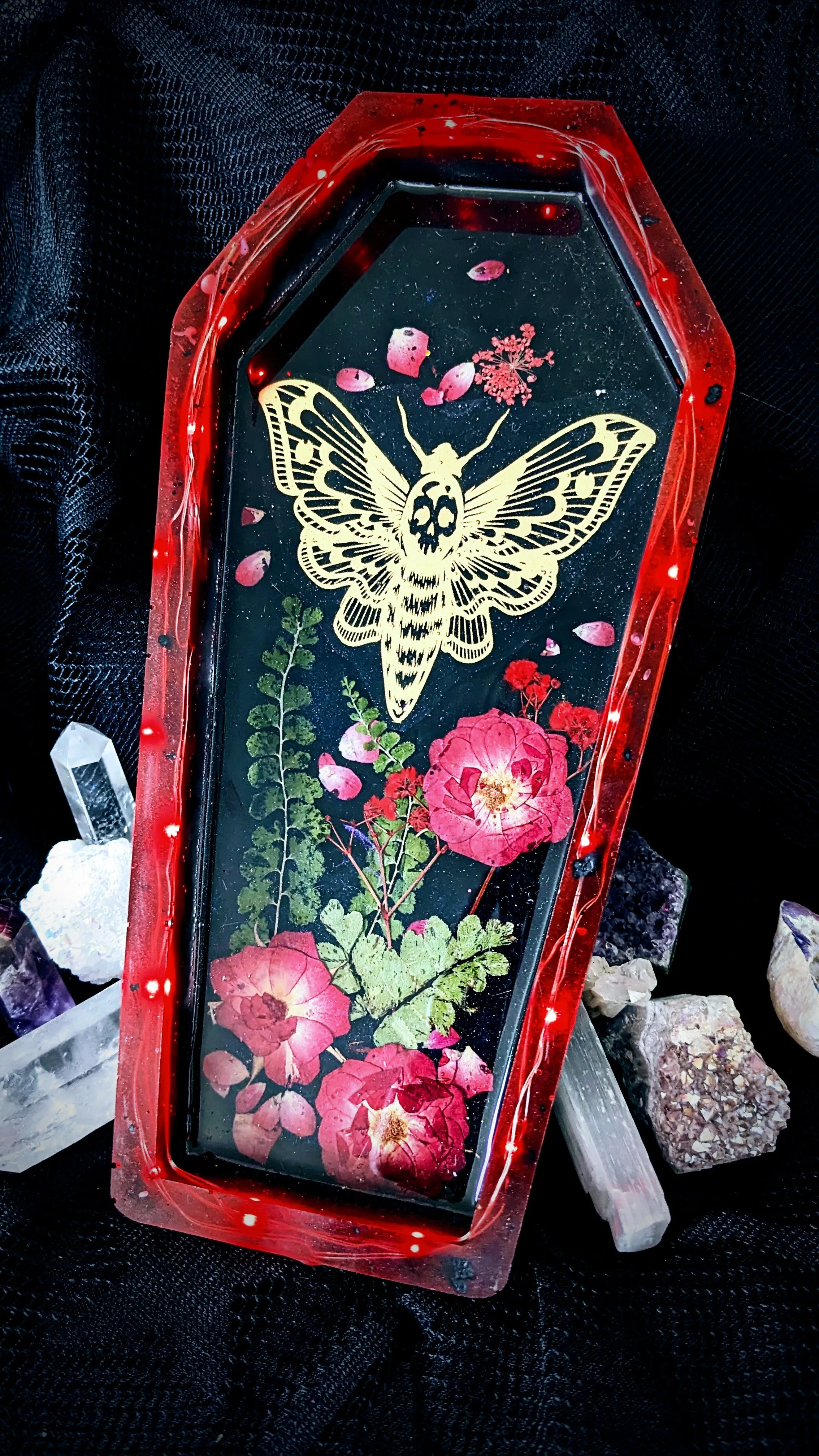 Gold Death's Head Moth luminous coffin