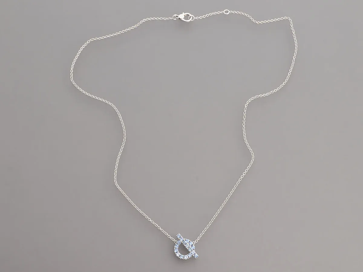 Hermès 18K White Gold Blue Sapphire Finesse Pendant Necklace