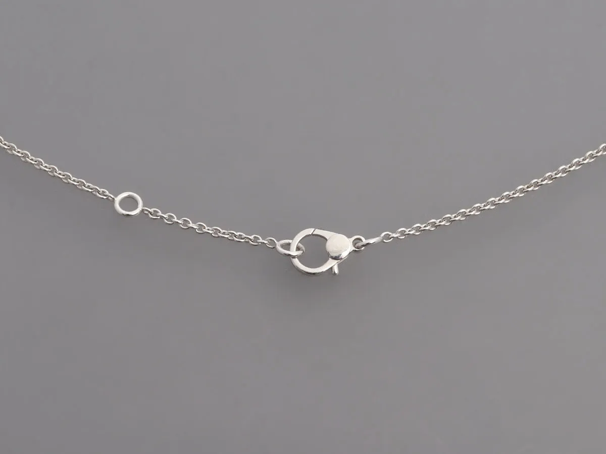 Hermès 18K White Gold Blue Sapphire Finesse Pendant Necklace