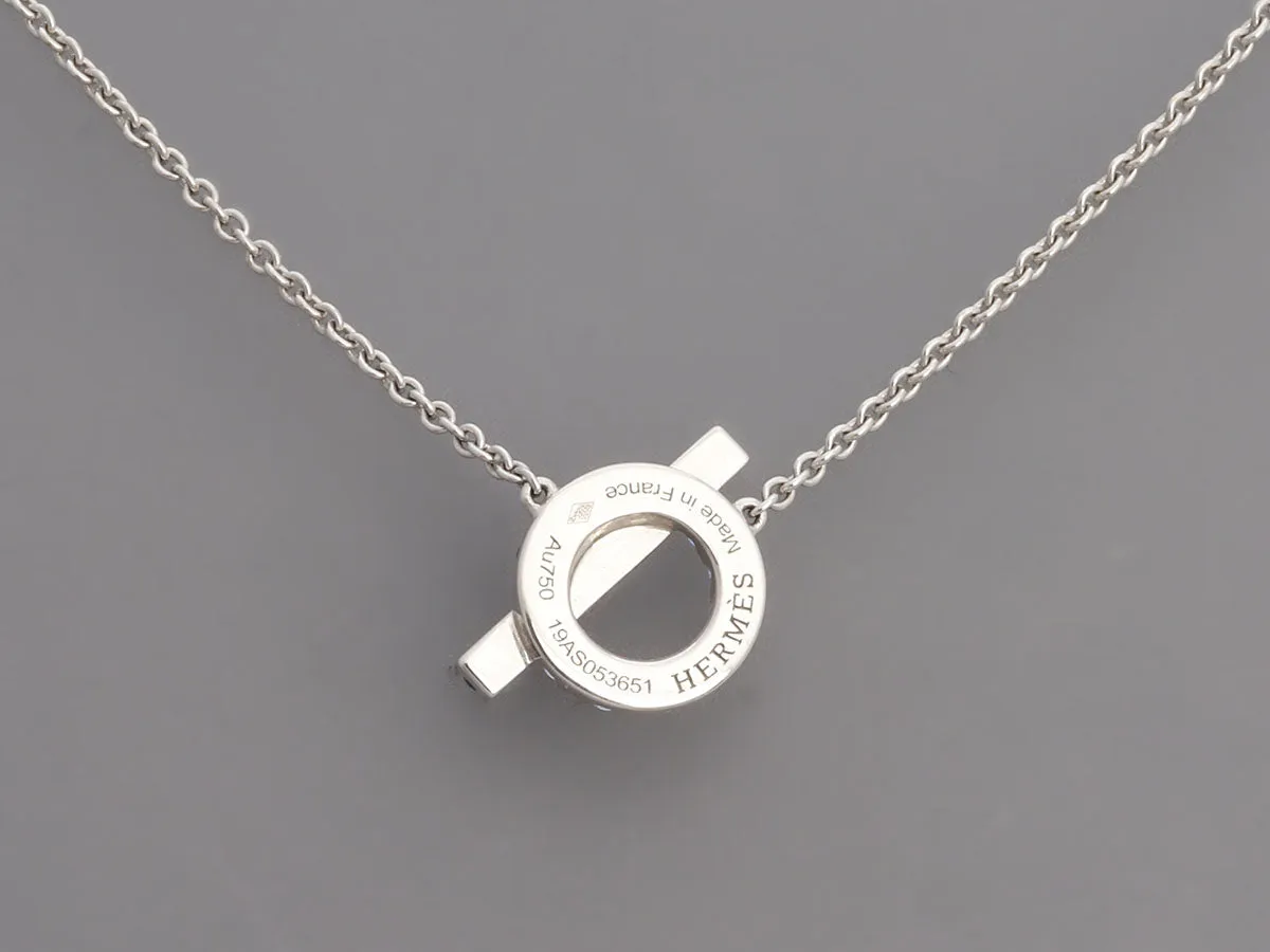Hermès 18K White Gold Blue Sapphire Finesse Pendant Necklace