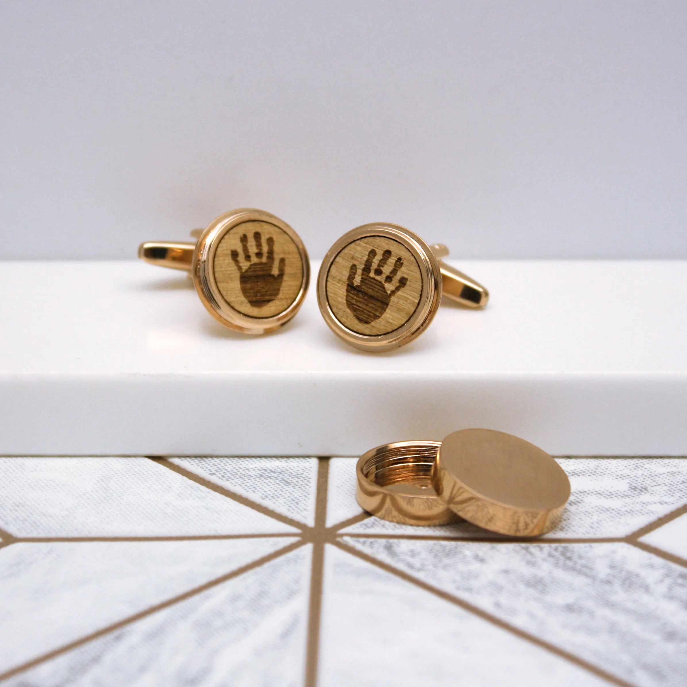 Hidden Handprint Twist Cufflinks