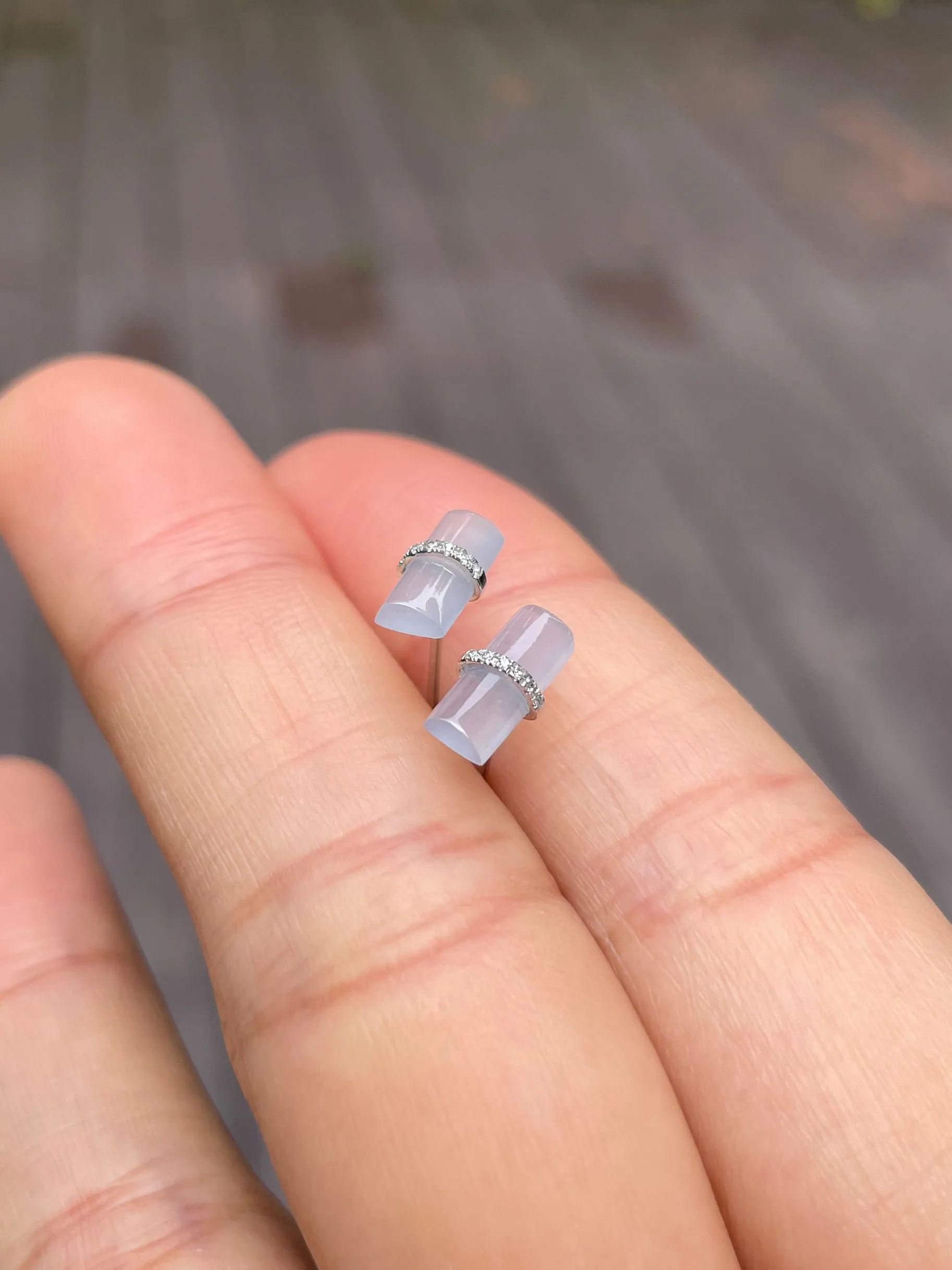 Icy Jade Stud Earrings (NJE080)