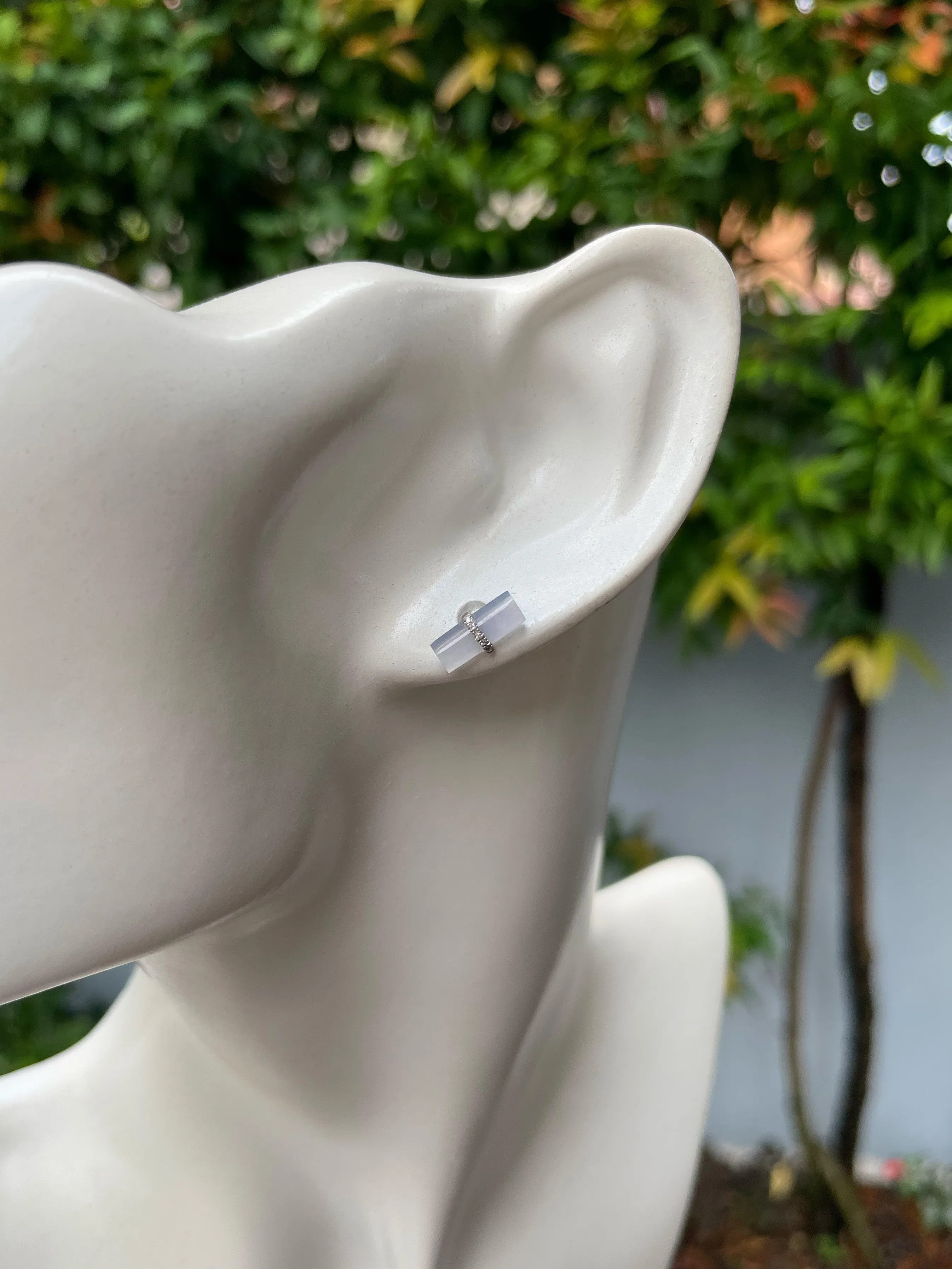 Icy Jade Stud Earrings (NJE080)