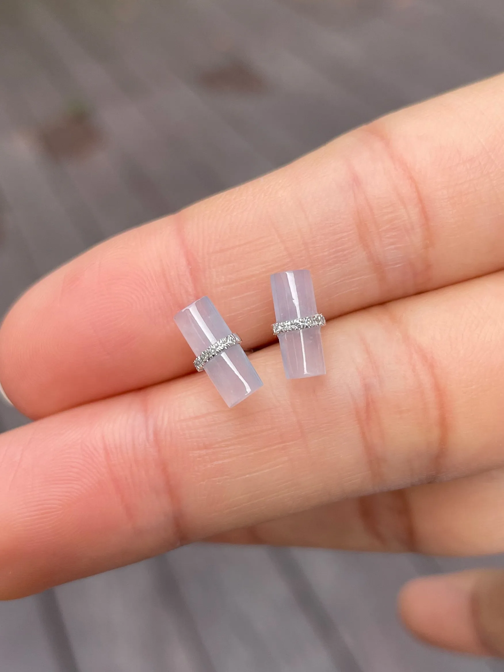 Icy Jade Stud Earrings (NJE080)