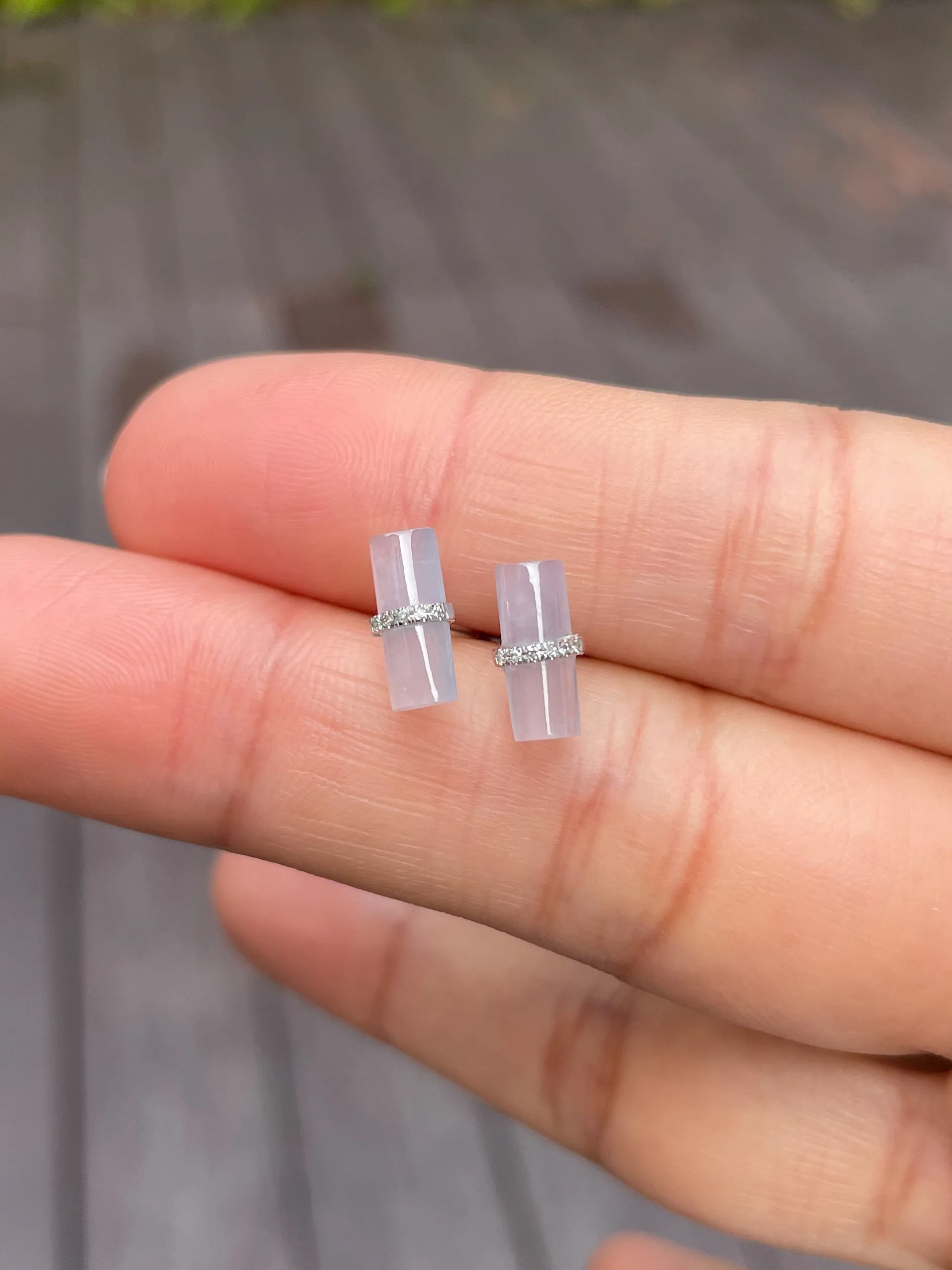 Icy Jade Stud Earrings (NJE080)