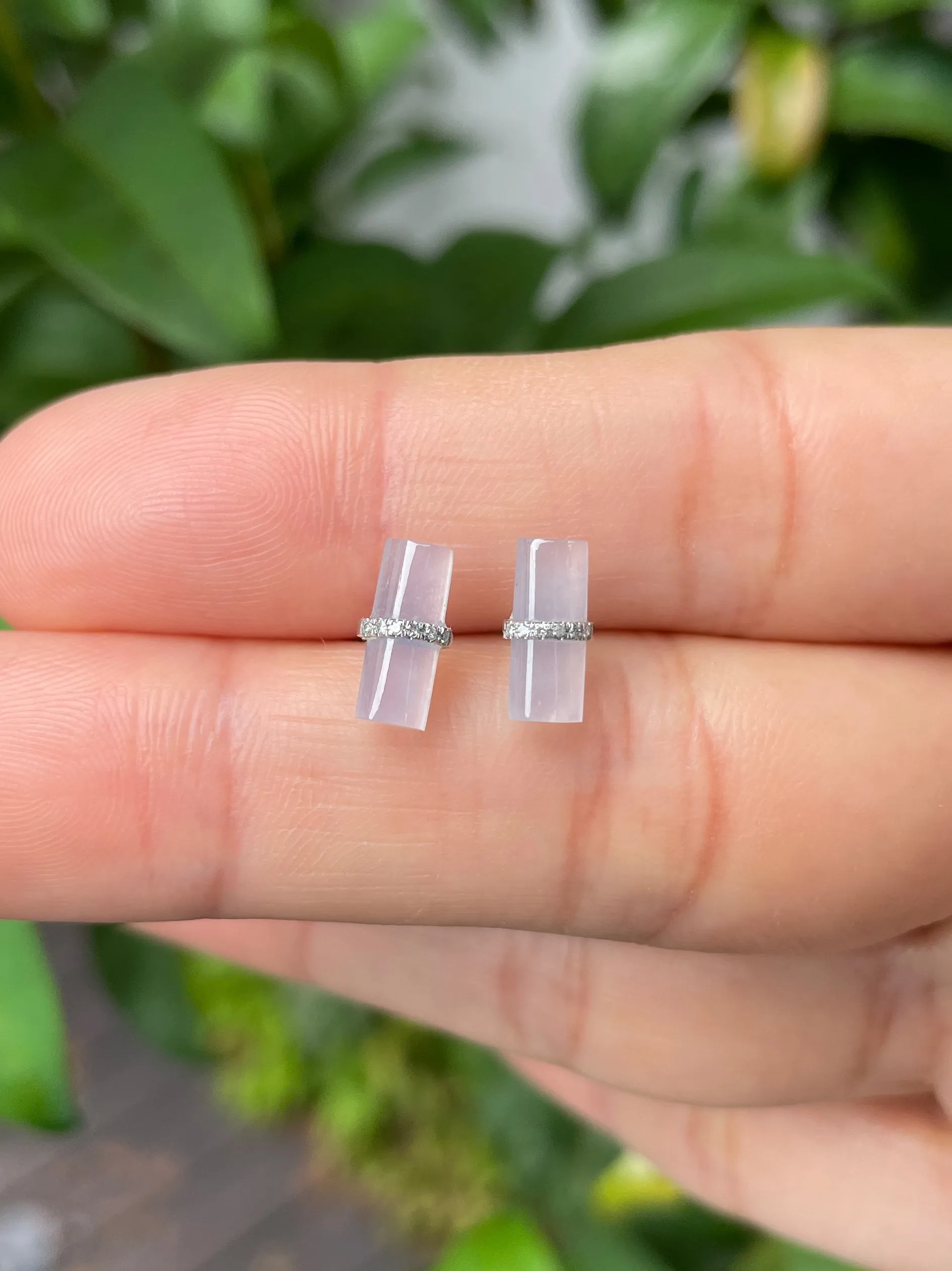 Icy Jade Stud Earrings (NJE080)