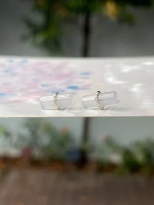 Icy Jade Stud Earrings (NJE080)