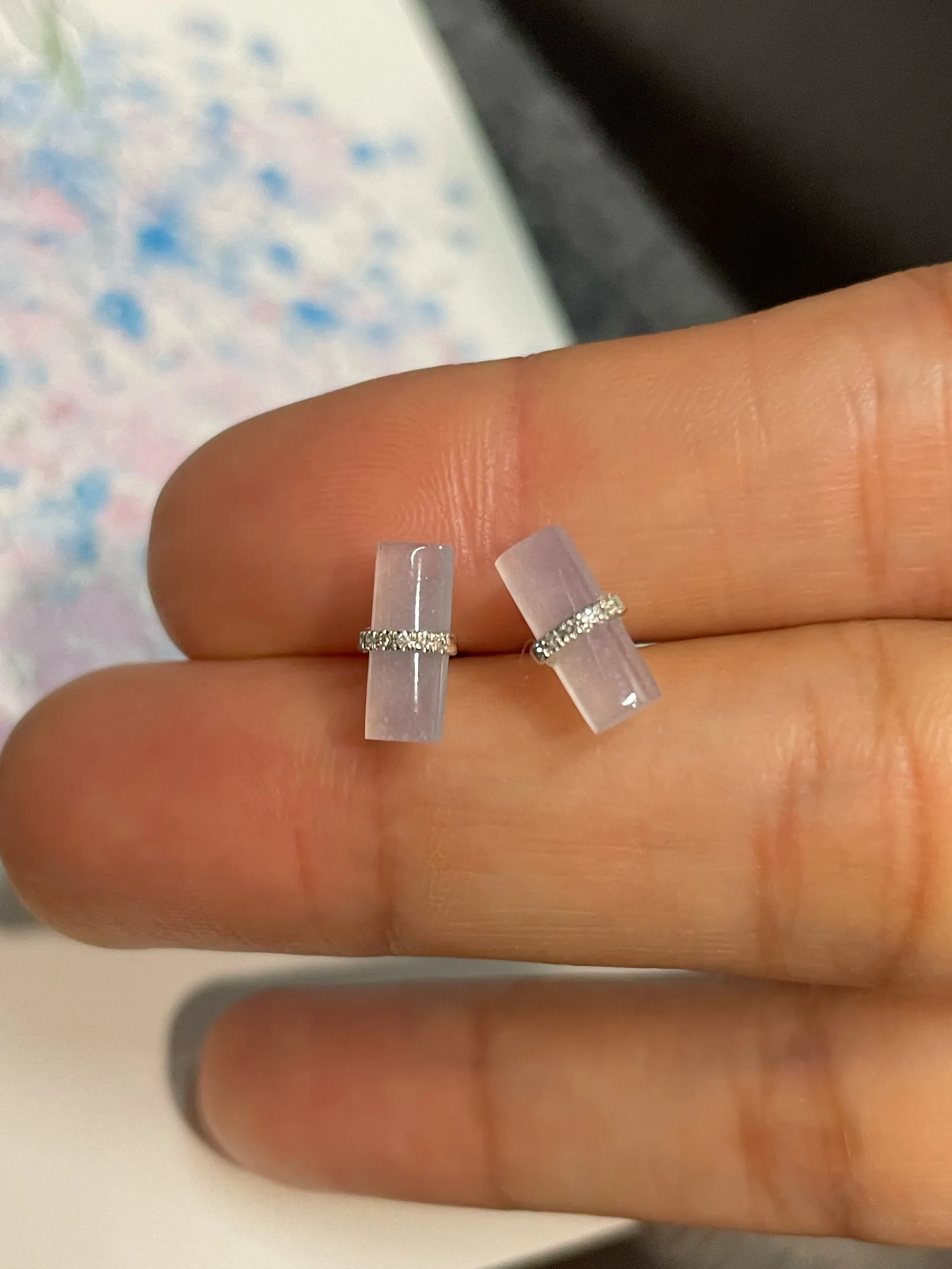 Icy Jade Stud Earrings (NJE080)