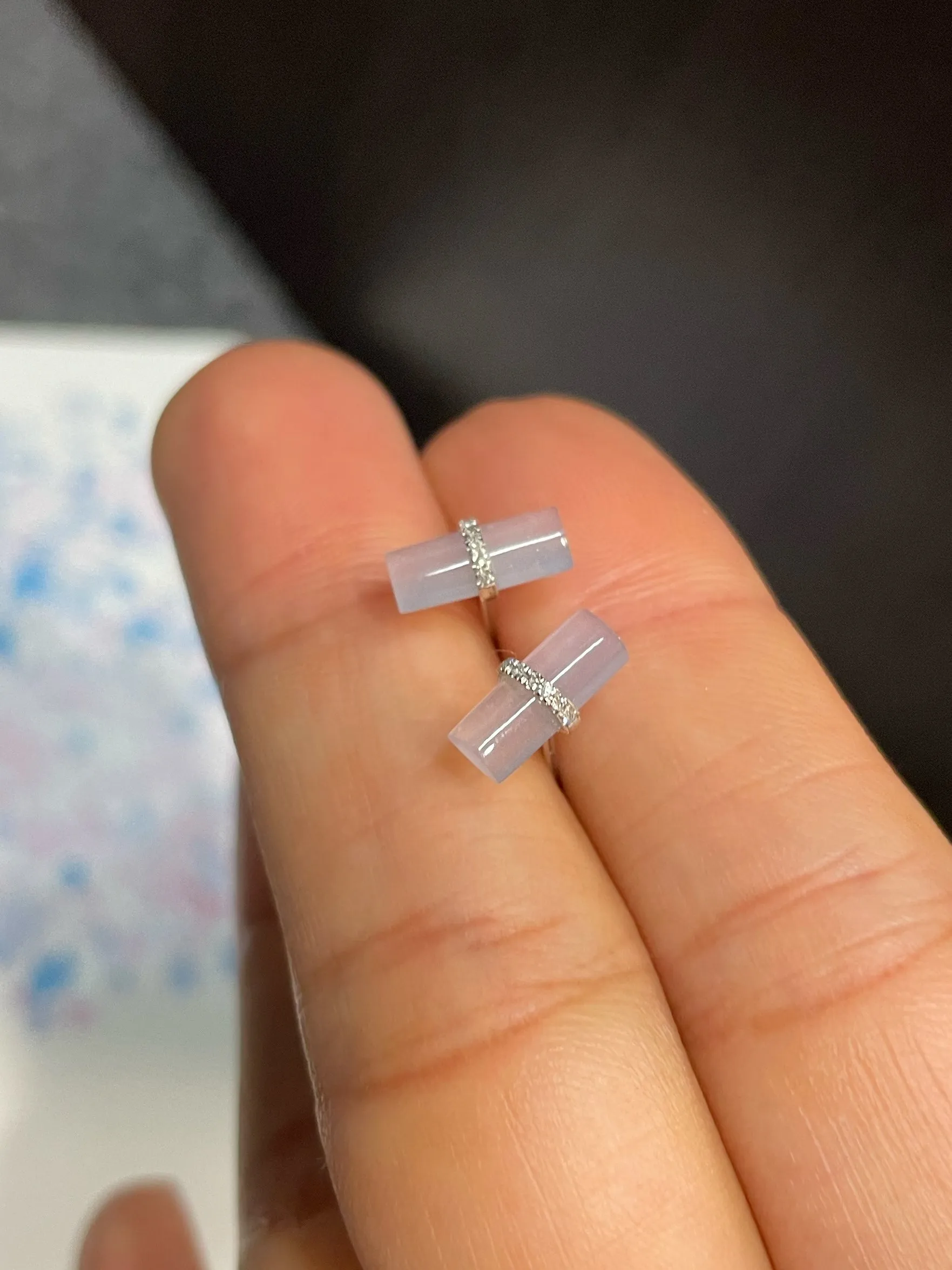 Icy Jade Stud Earrings (NJE080)