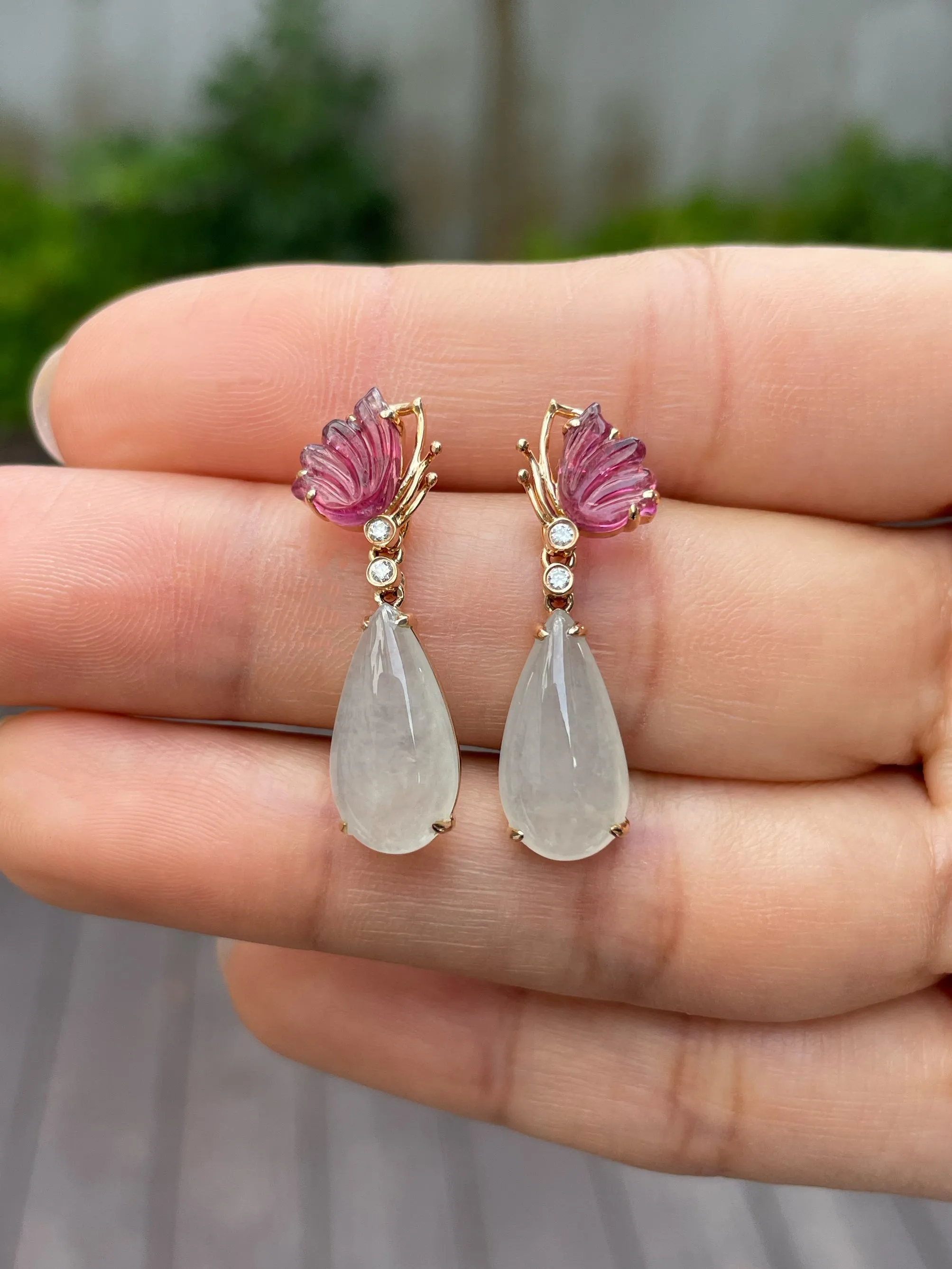 Icy Jade Teardrop Earrings (NJE103)