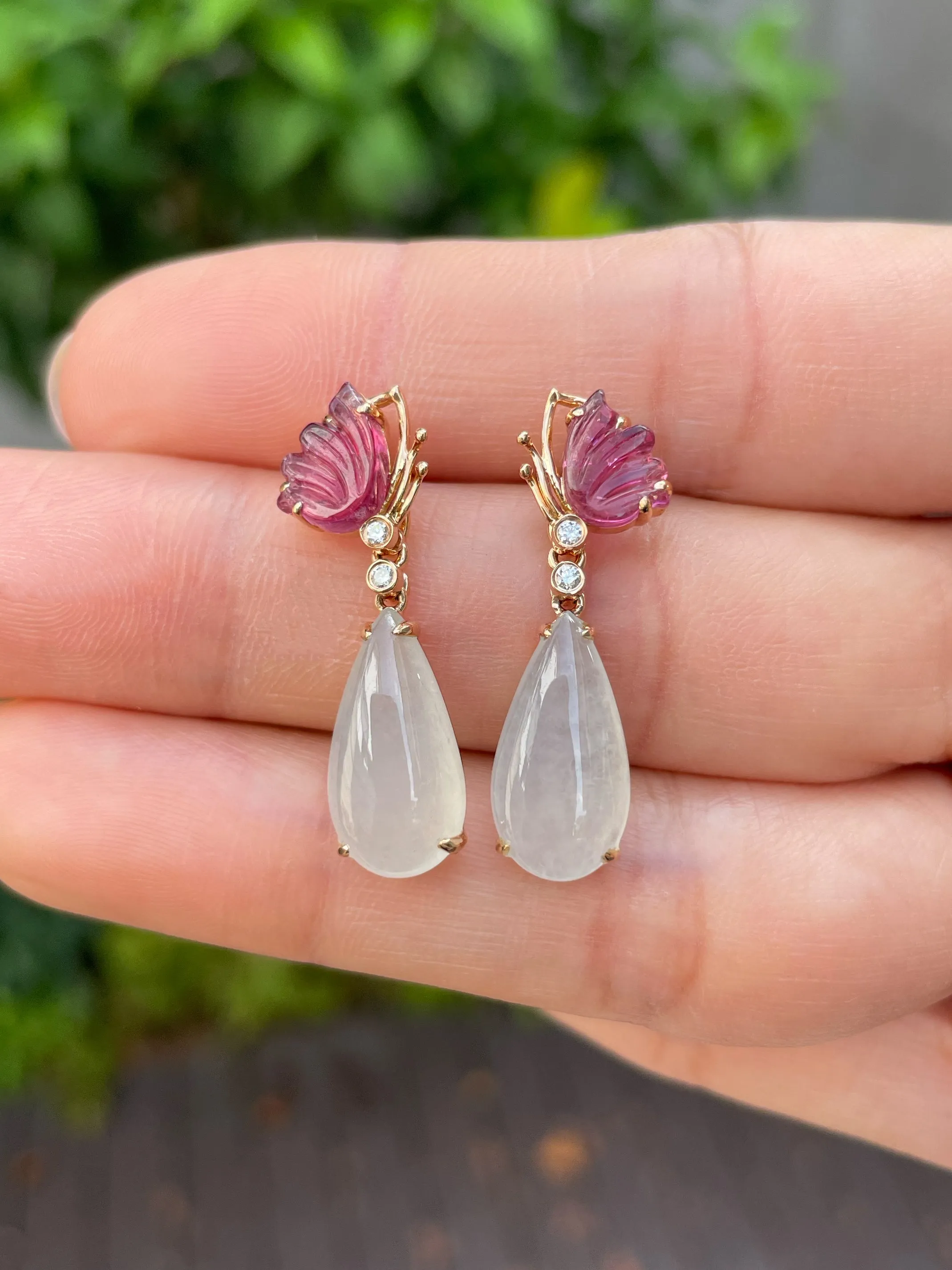 Icy Jade Teardrop Earrings (NJE103)