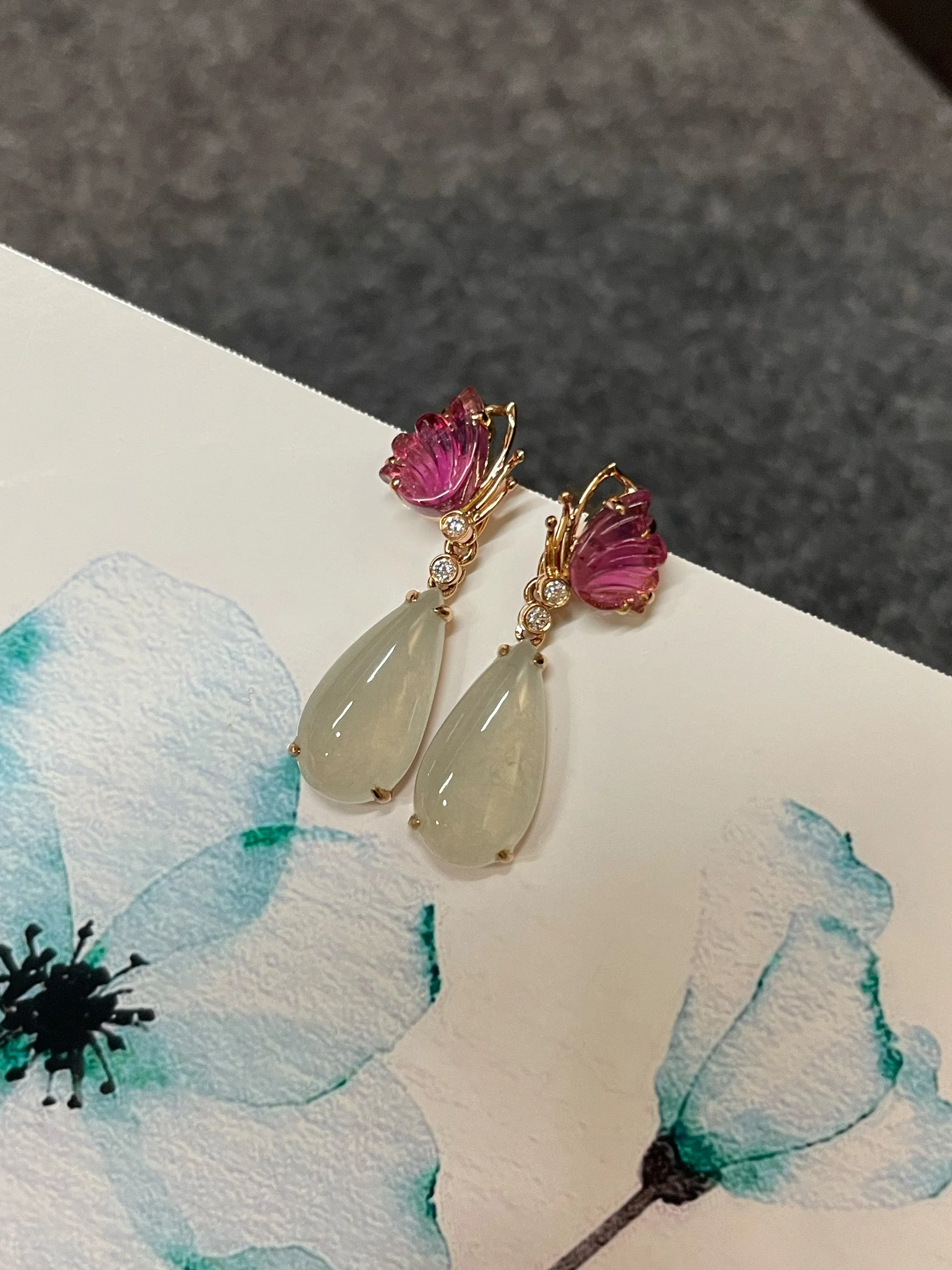 Icy Jade Teardrop Earrings (NJE103)