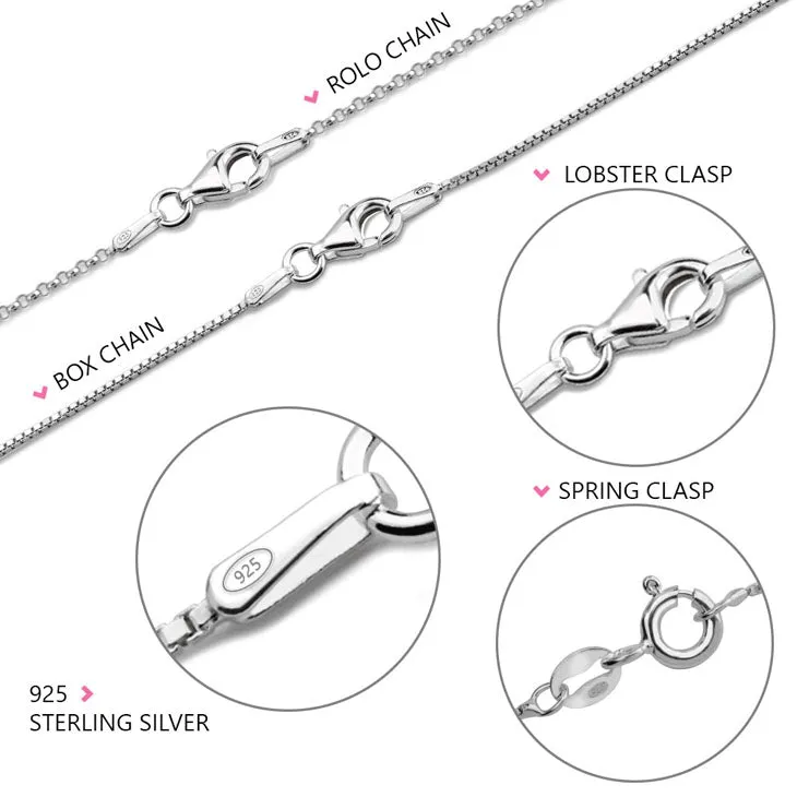 Initial Disc Necklace with Cubic Zirconia - Sterling Silver