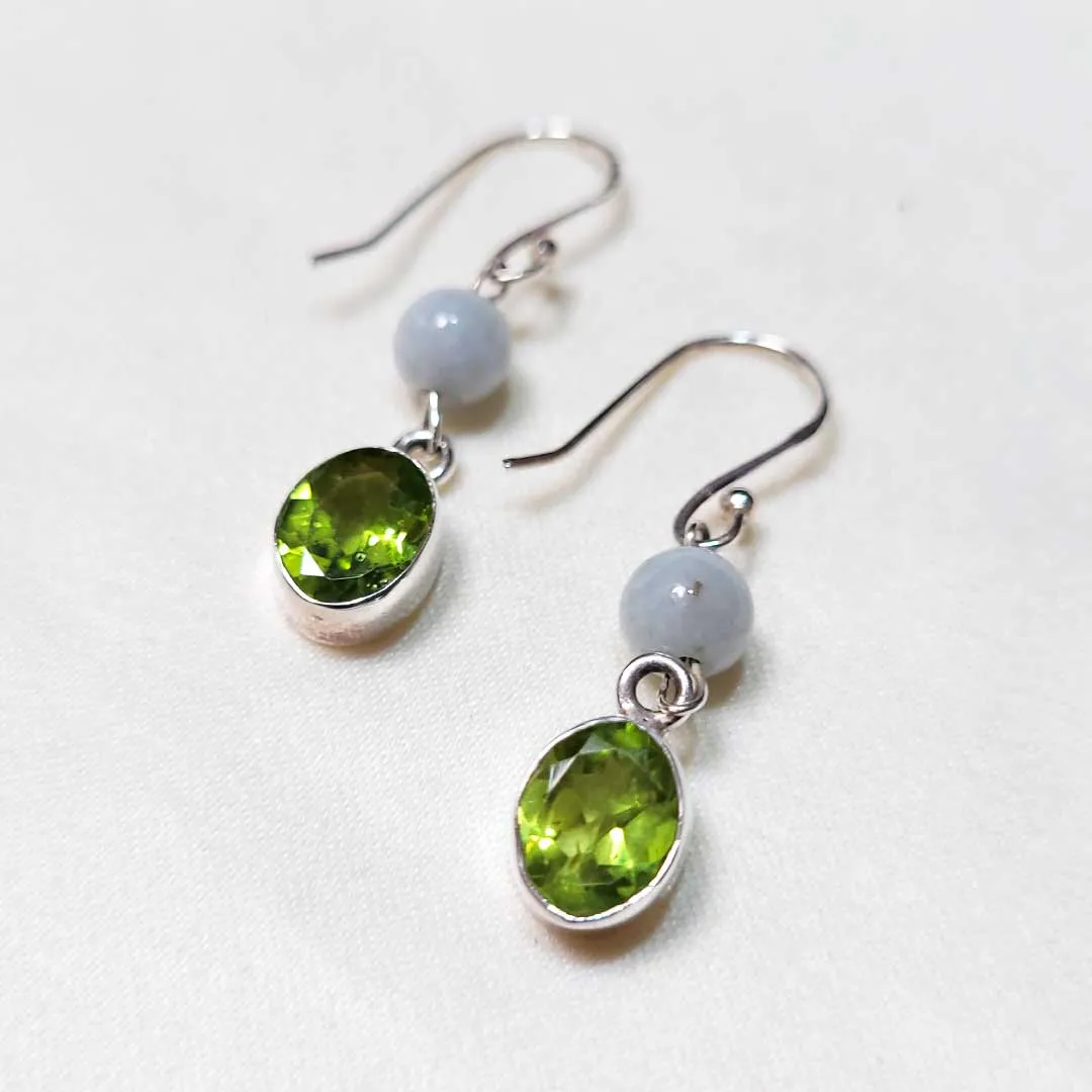 Jade and Crystal Earrings