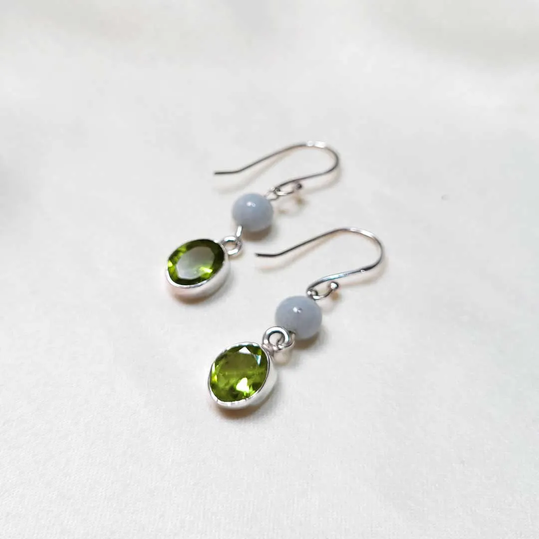 Jade and Crystal Earrings