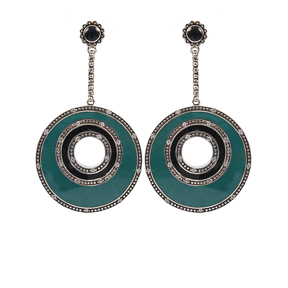 Jade Black Resin Circle Earrings