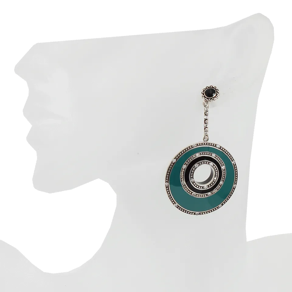 Jade Black Resin Circle Earrings