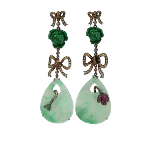 Jade Rose Drop Earrings