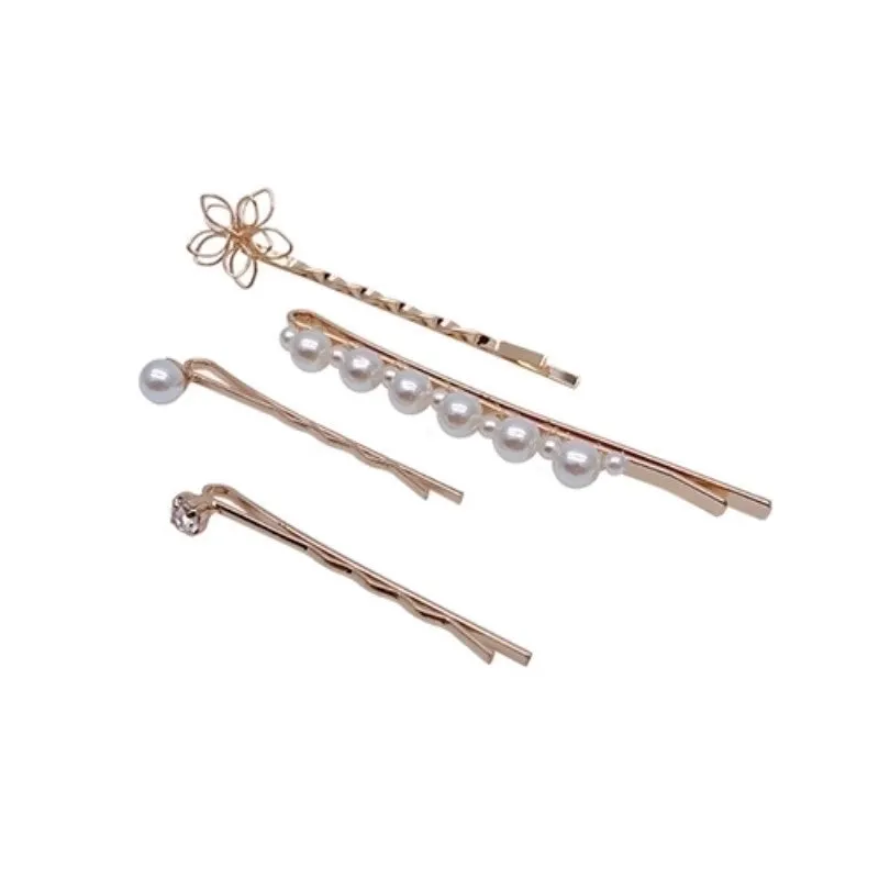 Korean Simple Geometric Imitation Pearl Hairpin