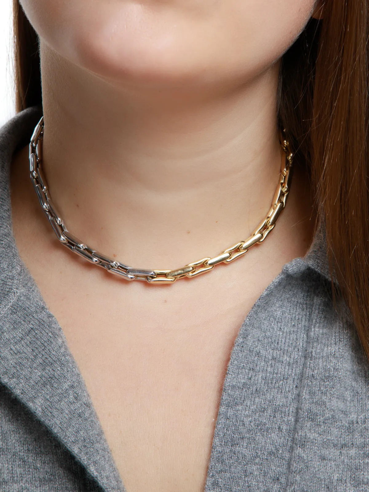 Lauren XS Link Yellow & White Gold Chain Necklace