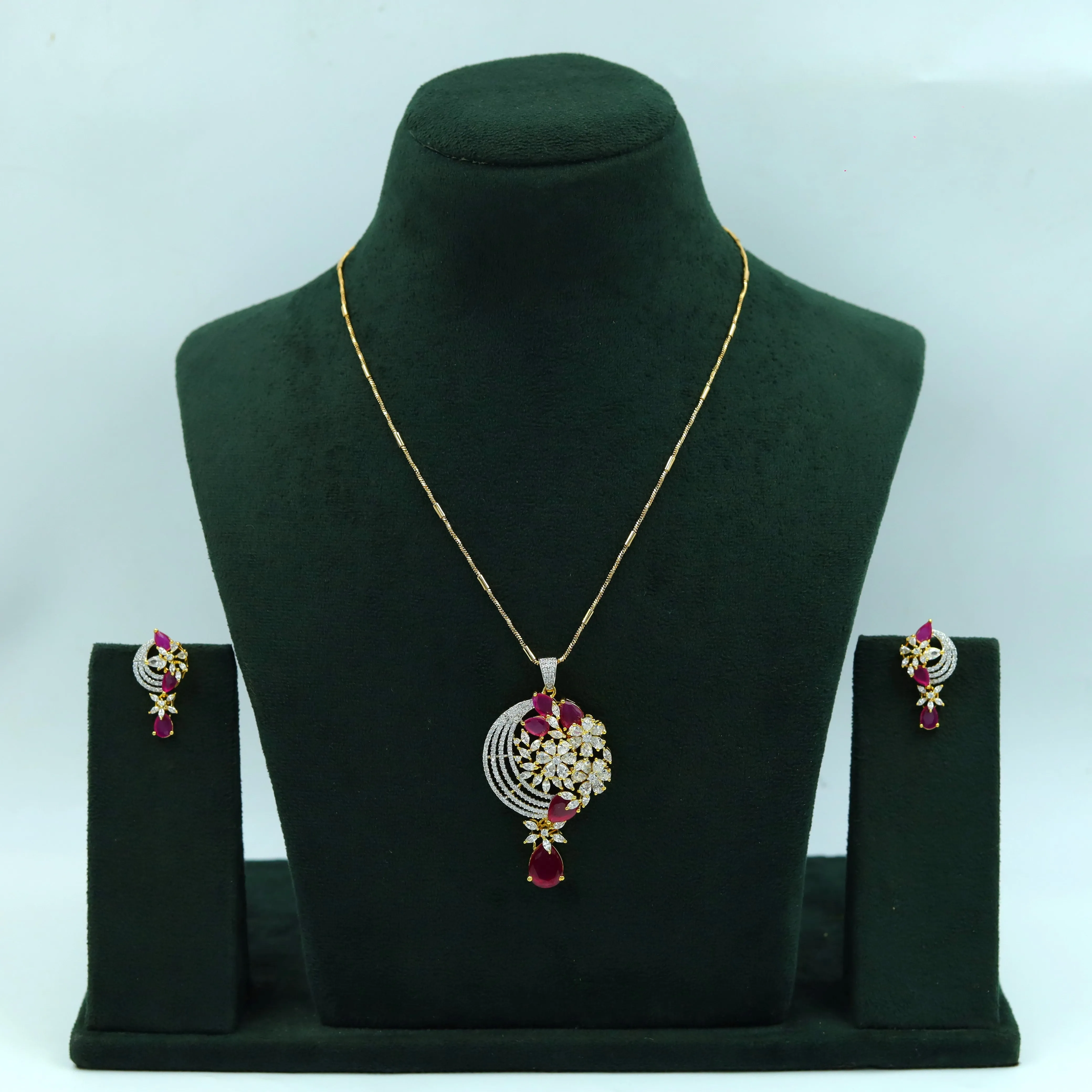 Light Zircon/AD Pendant Set 15299-69