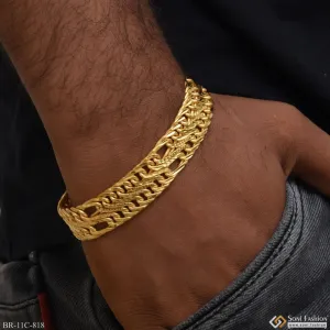 Linked Superior Quality Gorgeous Design Gold Plated Bracelet for Men - Style C818