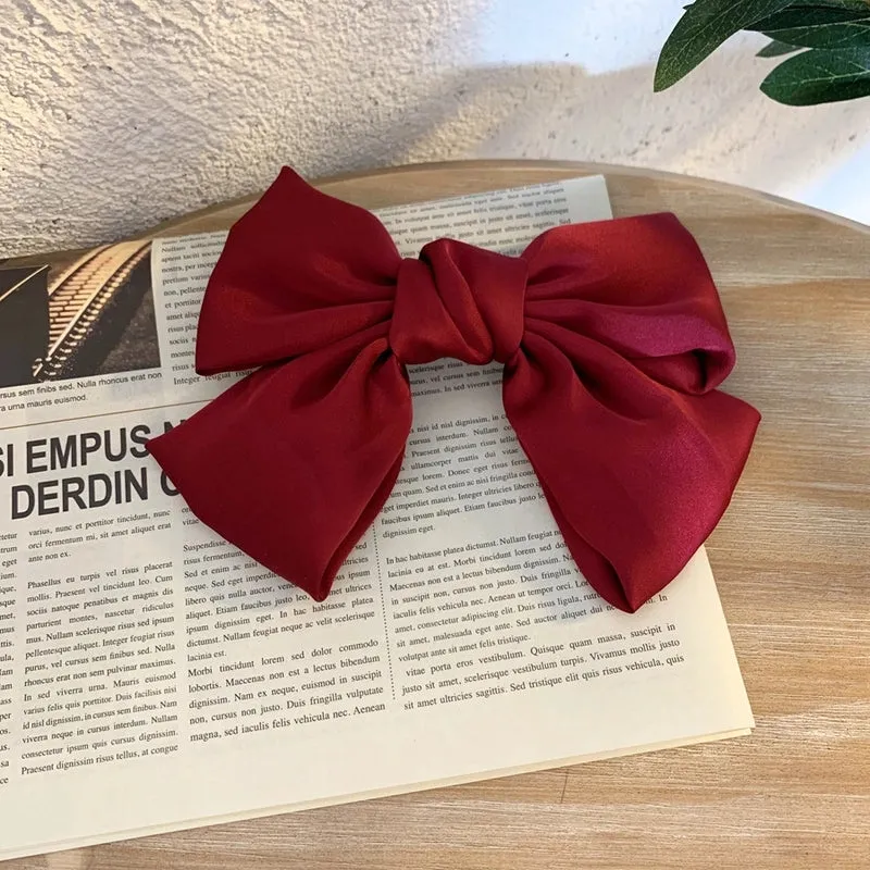 Lolita Red Big Bow Hairpin Hairrope Cyber Celebrant Spring Clip Hairpin Hair Accessories Girl's Headwear Japanese Style