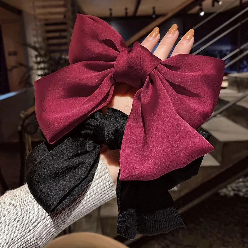 Lolita Red Big Bow Hairpin Hairrope Cyber Celebrant Spring Clip Hairpin Hair Accessories Girl's Headwear Japanese Style