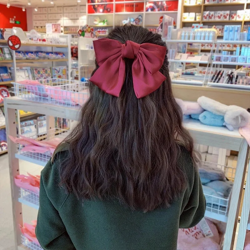 Lolita Red Big Bow Hairpin Hairrope Cyber Celebrant Spring Clip Hairpin Hair Accessories Girl's Headwear Japanese Style