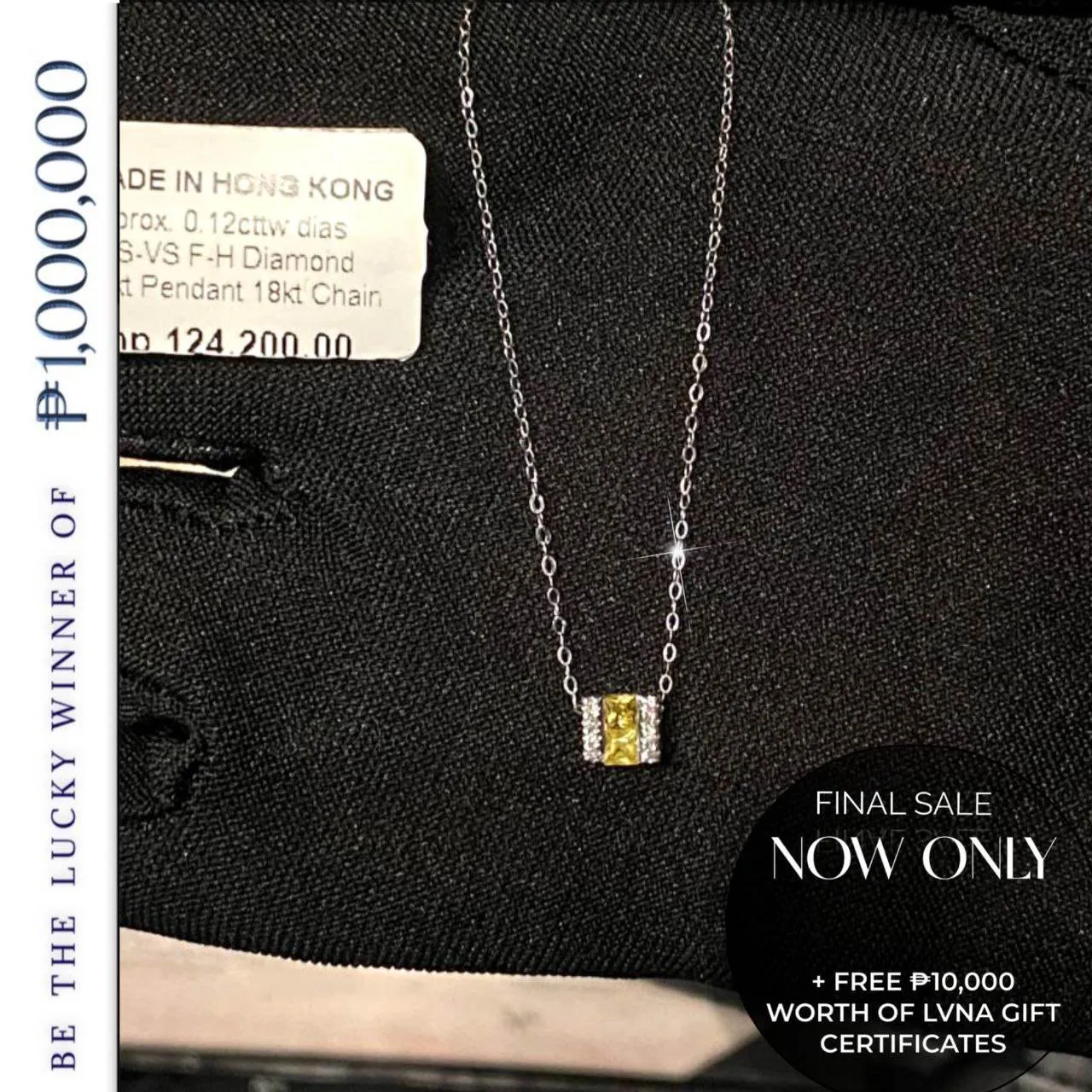 #LoveLVNA | Classic Yellow Sapphire Bar Gemstones Diamond Necklace 14kt
