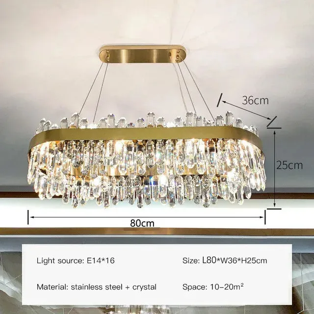 Mansion Crystal Chandelier: Luxury LED Pendant Light for Bedroom & Dining Room