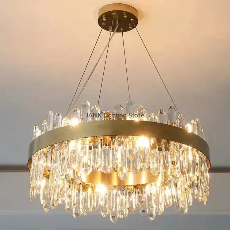 Mansion Crystal Chandelier: Luxury LED Pendant Light for Bedroom & Dining Room