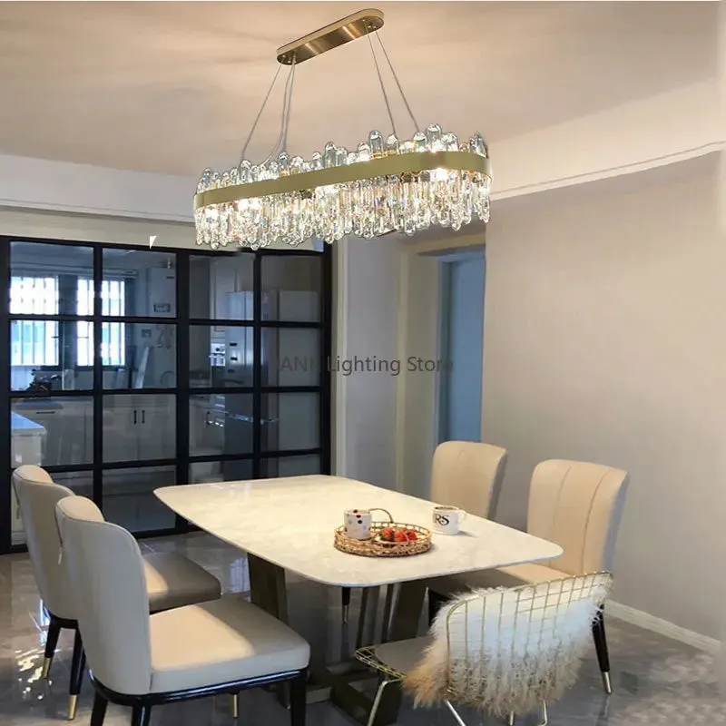 Mansion Crystal Chandelier: Luxury LED Pendant Light for Bedroom & Dining Room