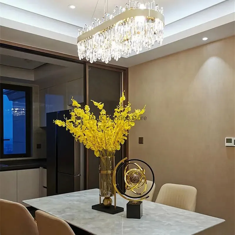 Mansion Crystal Chandelier: Luxury LED Pendant Light for Bedroom & Dining Room