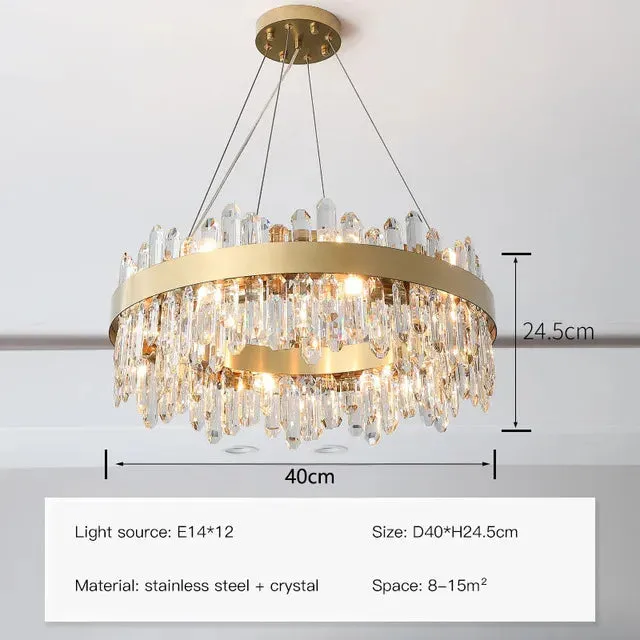 Mansion Crystal Chandelier: Luxury LED Pendant Light for Bedroom & Dining Room