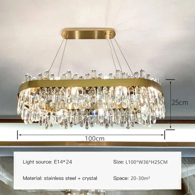 Mansion Crystal Chandelier: Luxury LED Pendant Light for Bedroom & Dining Room