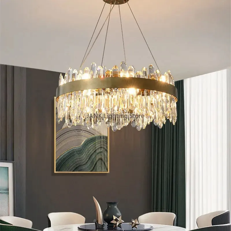 Mansion Crystal Chandelier: Luxury LED Pendant Light for Bedroom & Dining Room